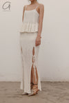 SWAYING/KNIT Japanese paper furry maxi skirt SW22SSB22 white